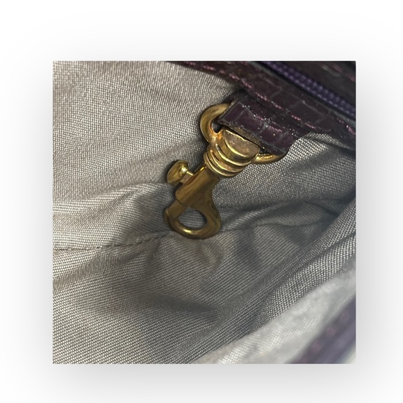 Goldenbleu ♛ Katie Woven Clutch Handbag Evening Bag ♛ Amethyst Patent Leather ♛ - Picture 10 of 16